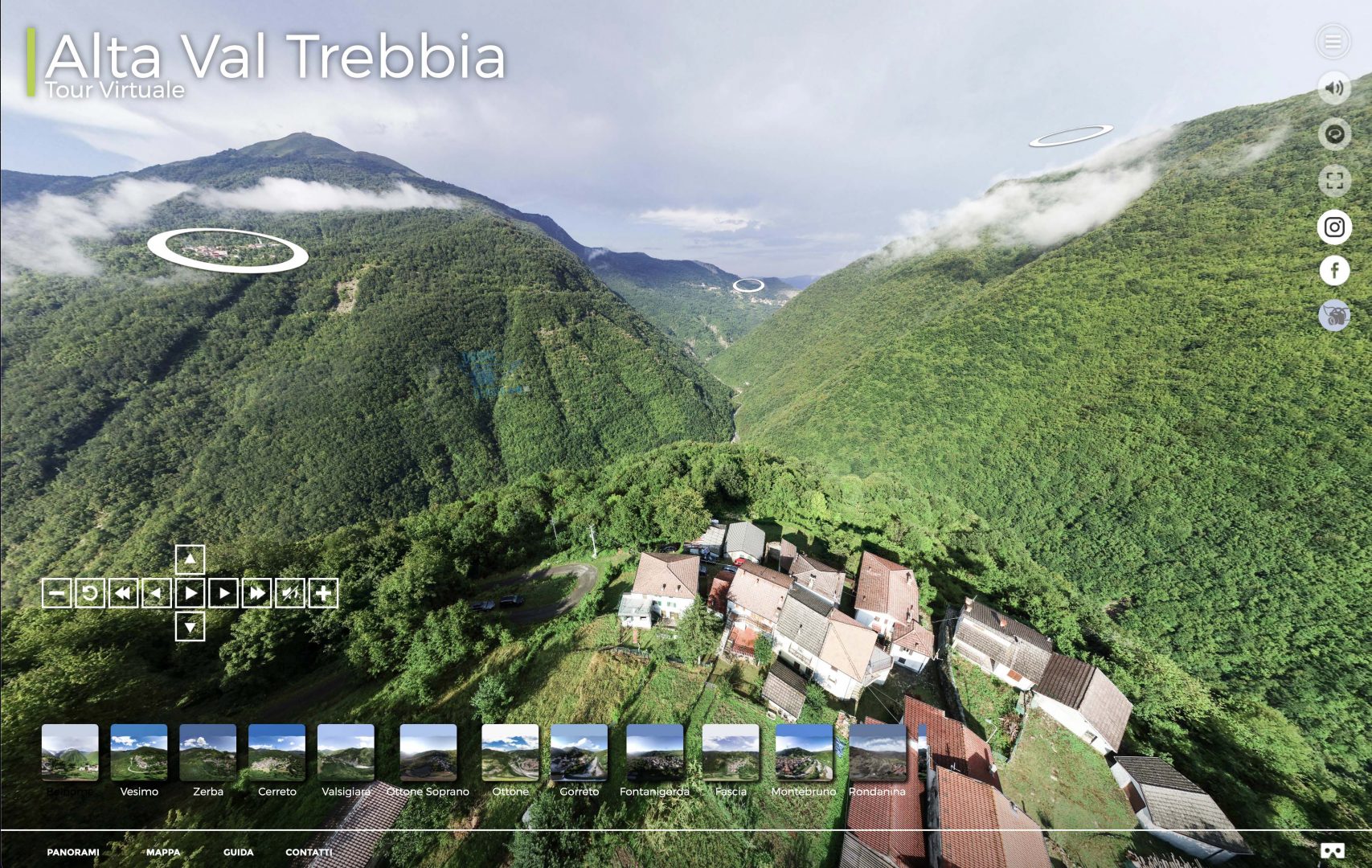Immagini 360: Tour virtuale aereo Alta Val Trebbia
