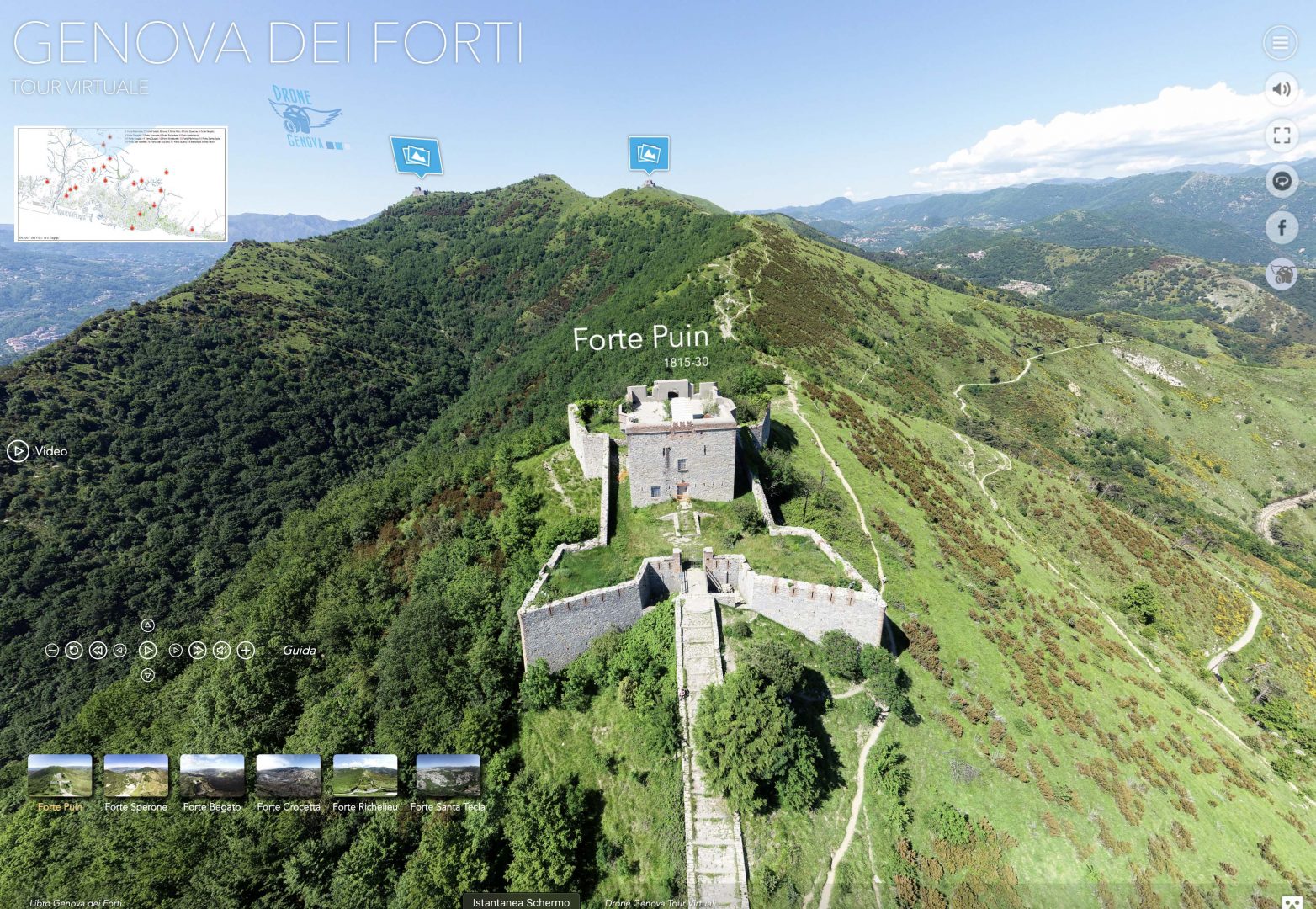 Immagini 360: Tour virtuale aereo Forti di Genova