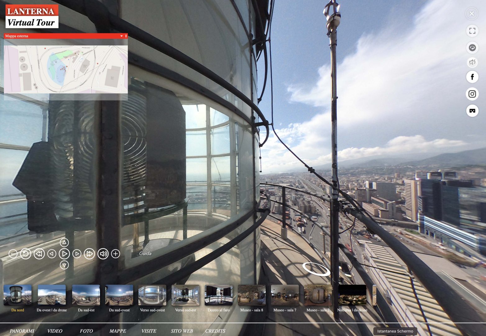 Immagini 360: Tour virtuale aereo Lanterna di Genova