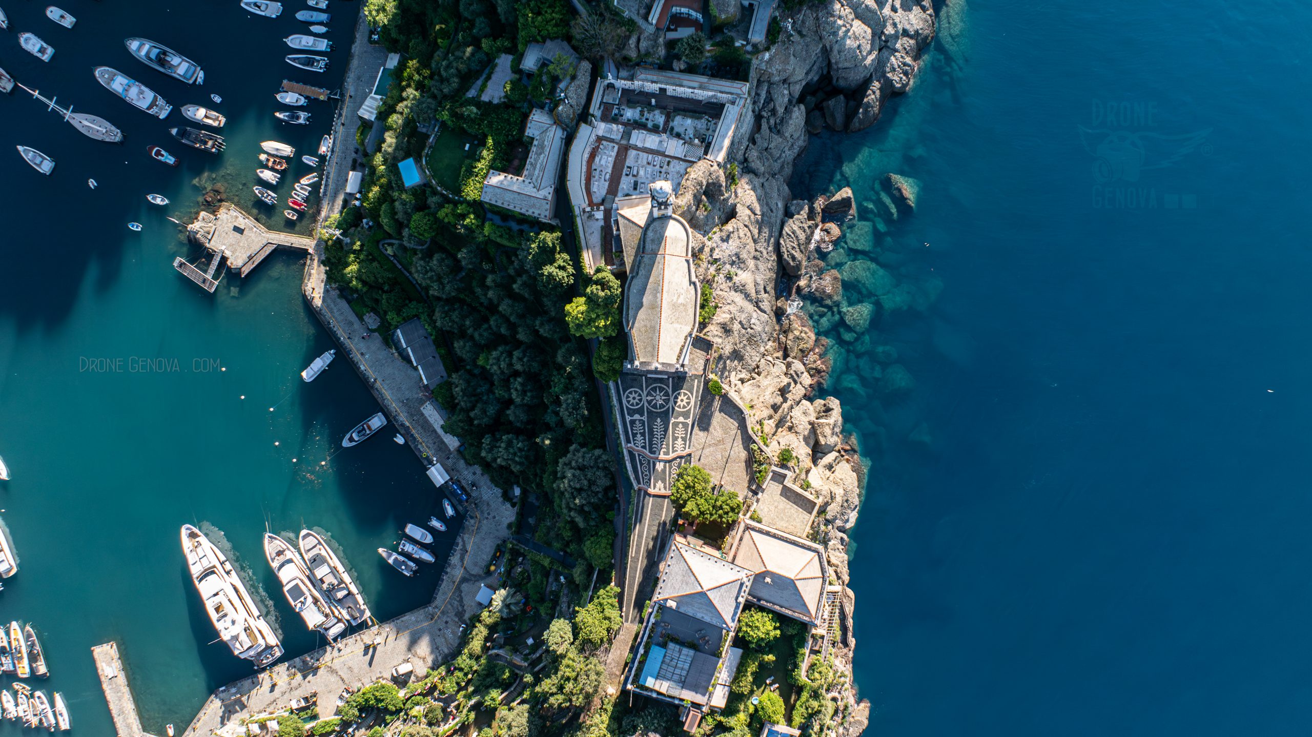 Portofino, foto aerea di Drone Genova