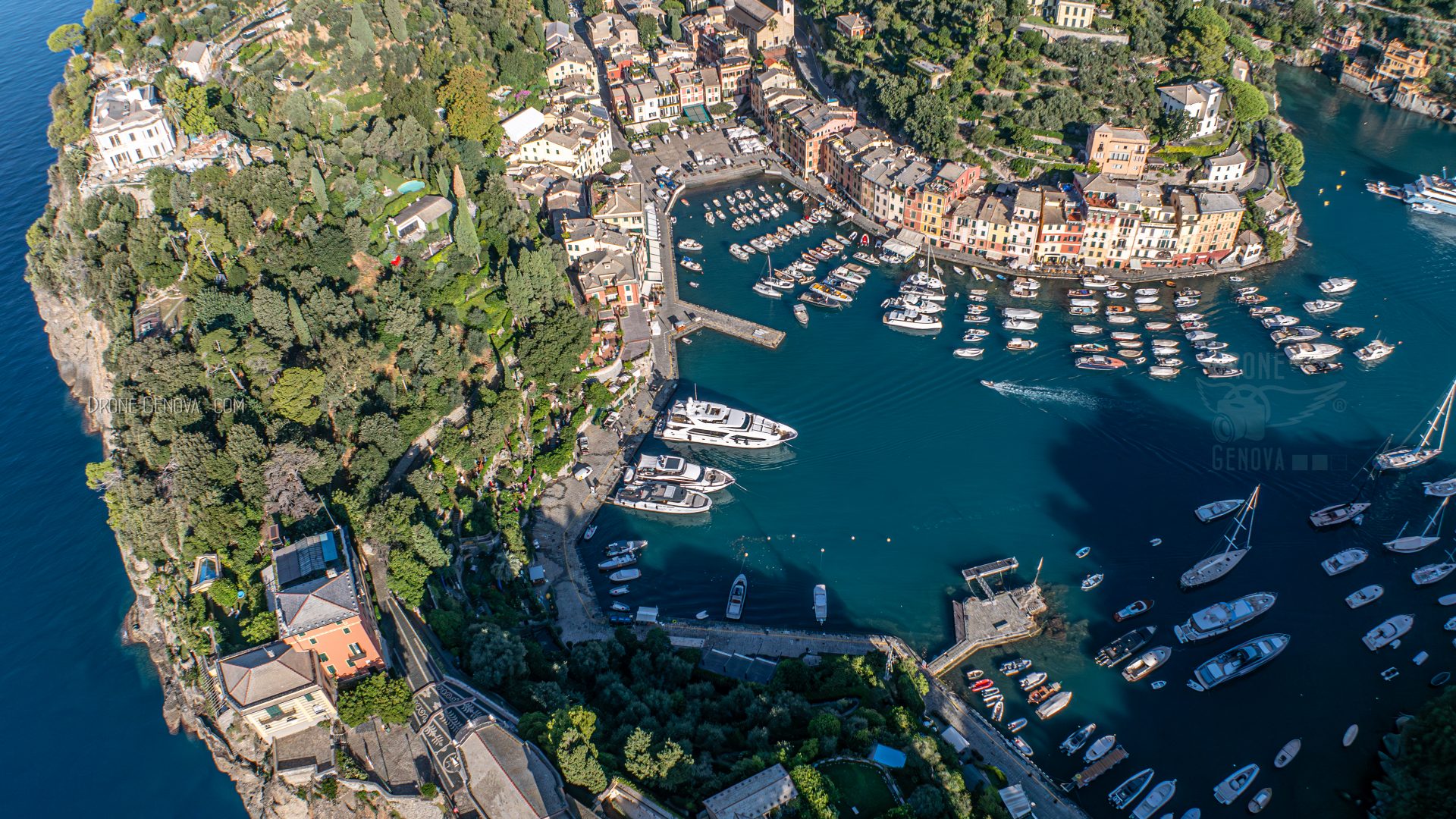 Portofino, foto aerea di Drone Genova