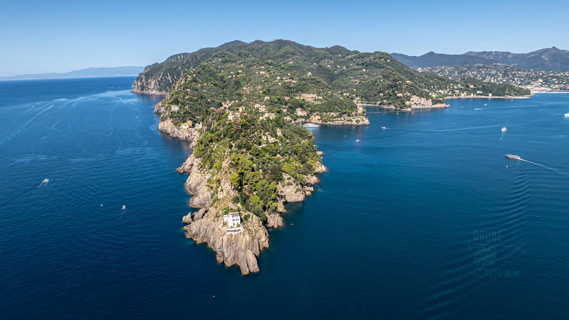 Portofino, foto aerea di Drone Genova